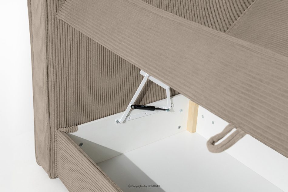 ROTI Doppelbett 180 cm mit Bettkasten aus beigefarbenem Kordstoff beige - Foto 11