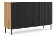 Elegante Kommode für das Wohnzimmer auf schwarzen Beinen artisan eiche/schwarz