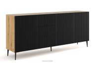 Artisan eiche/schwarz Kommode für Räume auf goldenen Beinen