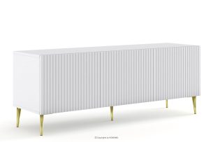 REMO, https://konsimo.de/kollektion/remo/ Breiter TV-Schrank auf goldenen Beinen weiß weiß - Foto