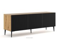 Breiter TV-Schrank auf schwarzen Beinen artisan eiche/schwarz