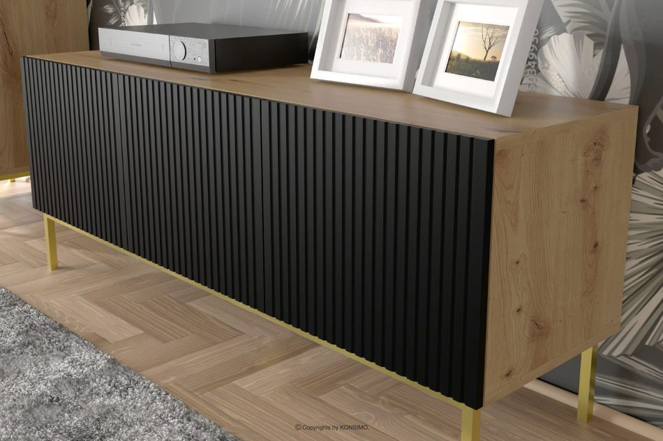 REMO Breiter TV-Schrank auf schwarzen Beinen artisan eiche/schwarz artisan eiche/schwarz - Foto 4