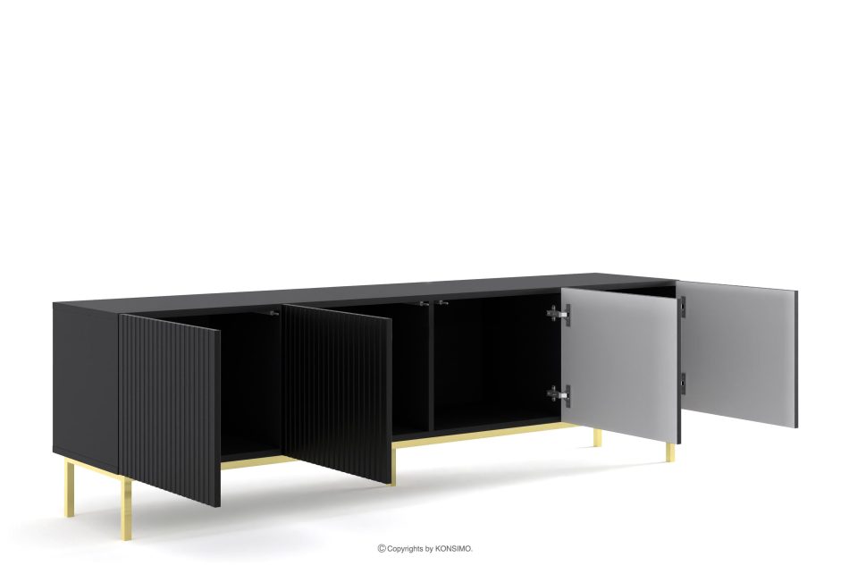 REMO Breiter TV-Schrank im eleganten Stil schwarz schwarz - Foto 2