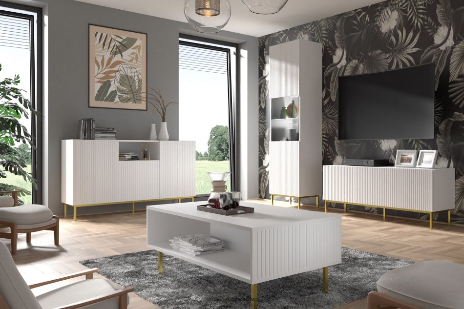 REMO Breiter TV-Schrank im eleganten Stil weiß weiß - Foto 3