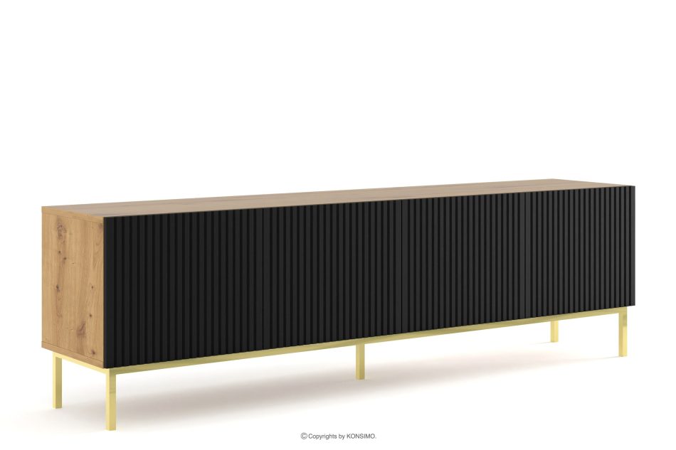 REMO 200cm TV-Schrank handwerklich eiche/schwarz artisan eiche/schwarz - Foto 0