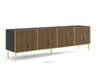 TV-Schrank mit Lattenfüßen schwarz/eiche artisan