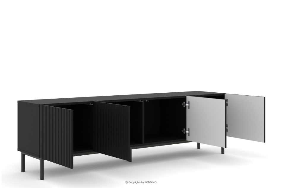 REMO Breiter schwarzer TV-Schrank in elegantem Design schwarz - Foto 2
