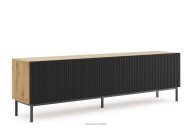 200cm TV-Schrank handwerklich eiche/schwarz auf Beinen