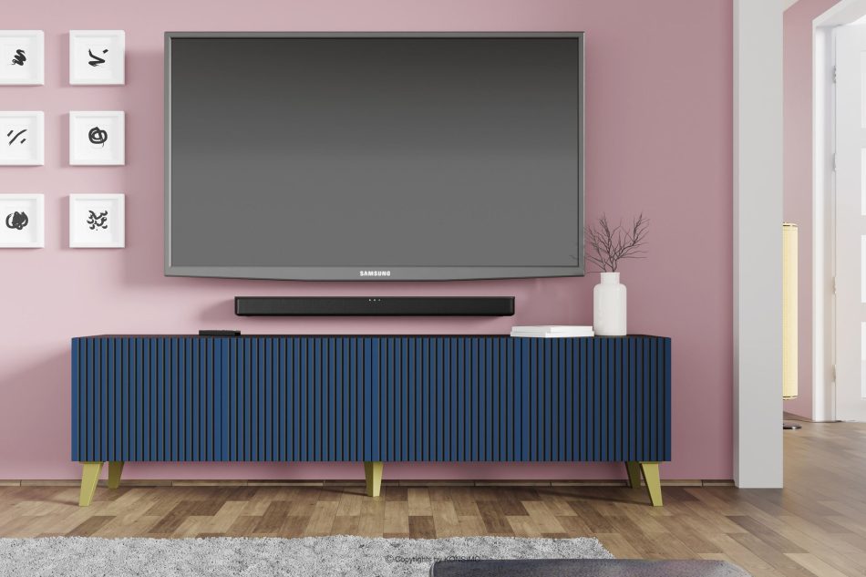 REMO TV Schrank mit Flossen Schwarz/Marineblau Schwarz/Marineblau - Foto 3