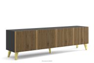 TV-Schrank mit Rippen schwarz/eiche artisan