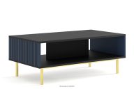 Couchtisch auf goldenen Beinen mit Flossen Schwarz/Marineblau