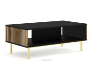 Esstisch auf goldenen Beinen mit Flossen schwarz/eiche artisan