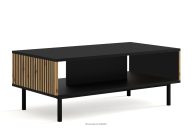Couchtisch auf goldenen Beinen mit Flossen schwarz/eiche artisan