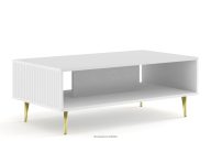 Weißer Esstisch mit goldenen Beinen