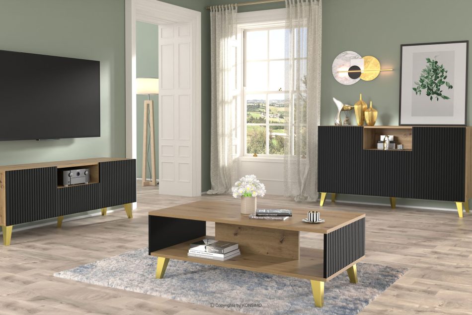 REMO Moderner Esstisch artisan eiche/schwarz artisan eiche/schwarz - Foto 1