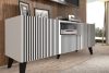 REMO TV-Schrank modern mit Rippen weiß/schwarz weiß/schwarz - Foto 5