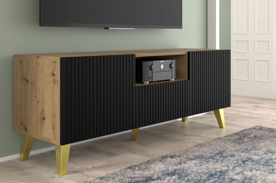 REMO TV-Schrank auf Beinen artisan eiche/schwarz artisan eiche/schwarz - Foto 3