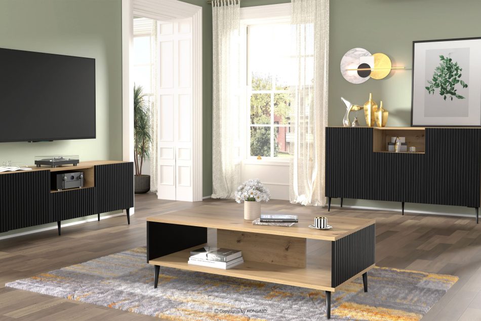 REMO TV-Schrank auf Beinen artisan eiche/schwarz artisan eiche/schwarz - Foto 1
