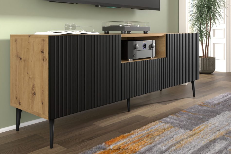 REMO TV-Schrank auf Beinen artisan eiche/schwarz artisan eiche/schwarz - Foto 3