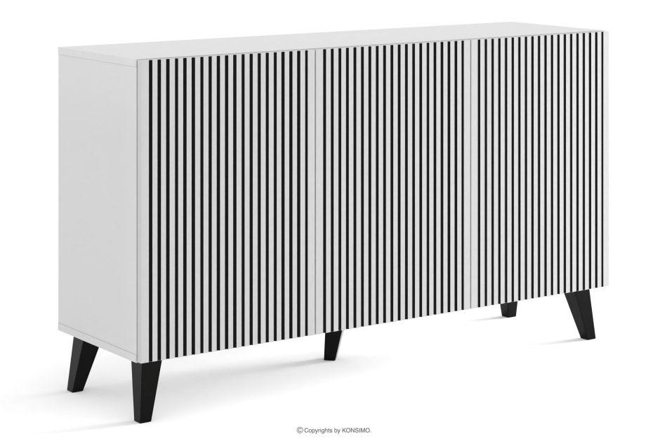 REMO Kommode modern mit Keder weiß/schwarz weiß/schwarz - Foto 0