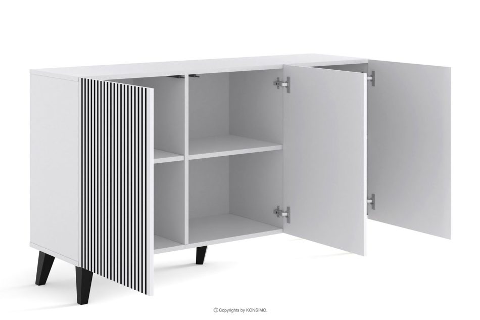 REMO Kommode modern mit Keder weiß/schwarz weiß/schwarz - Foto 2