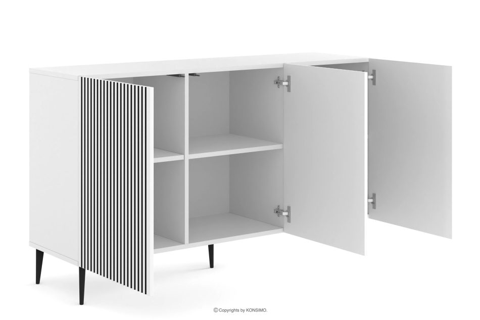 REMO Beinkommode modern mit weiß/schwarzer Paspelierung weiß/schwarz - Foto 2