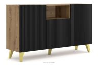 Moderne Kommode mit Lattenrost artisan eiche/schwarz