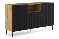 Moderne Fußkommode mit artisan eiche/schwarz Paspel