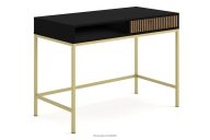 Schreibtisch mit Schublade auf goldenen Beinen schwarz/eiche artisan