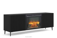 TV-Schrank mit Kamin schwarz