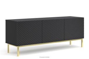 REMUS, https://konsimo.de/kollektion/remus/ TV-Schrank 150 cm auf goldenen Beinen schwarz schwarz - Foto