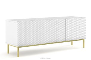 REMUS, https://konsimo.de/kollektion/remus/ TV-Schrank 150 cm auf goldenen Beinen weiß weiß - Foto