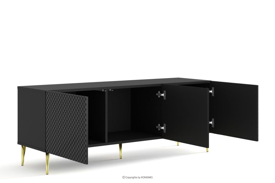 REMUS TV-Schrank auf goldenen Beinen schwarz schwarz - Foto 2