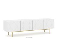 TV Kommode modern auf goldenen Beinen weiß matt