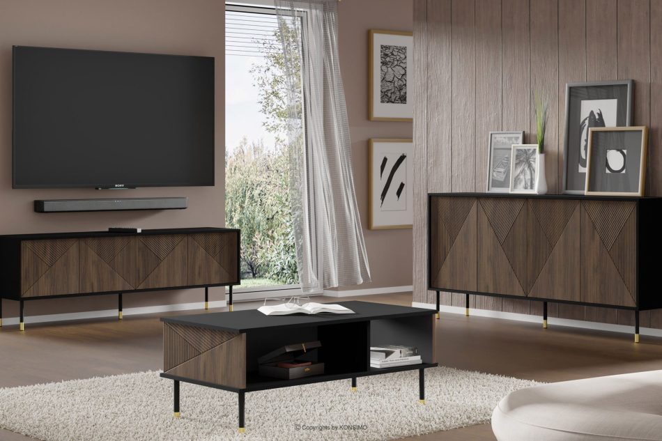 TULA Couchtisch mit Einlegeböden schwarz/eiche catania schwarz/eiche catania - Foto 1