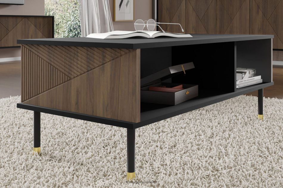 TULA Couchtisch mit Einlegeböden schwarz/eiche catania schwarz/eiche catania - Foto 2