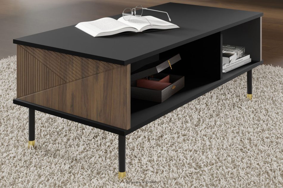 TULA Couchtisch mit Einlegeböden schwarz/eiche catania schwarz/eiche catania - Foto 3