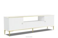 TV Glamour Schrank auf goldenen Beinen weiß