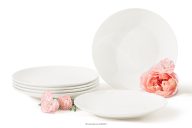 Dessertteller hartes Porzellan 6 tlg. ecru