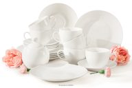 Kaffeeservice Hartporzellan 6 Personen (19 tlg.) ecru