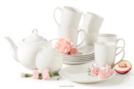 Teeservice Hartporzellan 6 Personen (14 tlg.) ecru