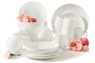 Teeservice Hartporzellan 6 Personen (26 tlg.) ecru