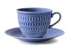 CMIELOW SOFIA Kaffeetasse und Untertasse 2 tlg. aus Porzellan marineblau blau - Foto 3