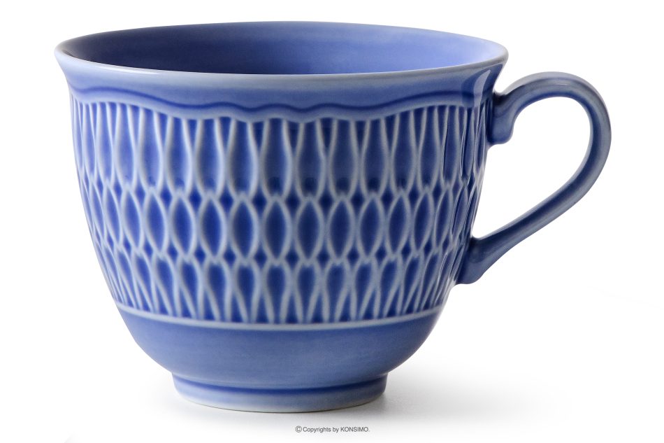 CMIELOW SOFIA Kaffeetasse und Untertasse 2 tlg. aus Porzellan marineblau blau - Foto 3