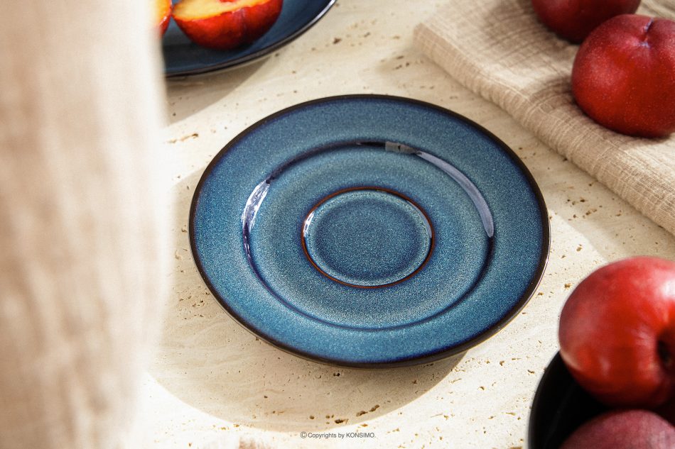 BALI Kaffeetasse Untertasse blau/schwarz matt blau/schwarz matt - Foto 1