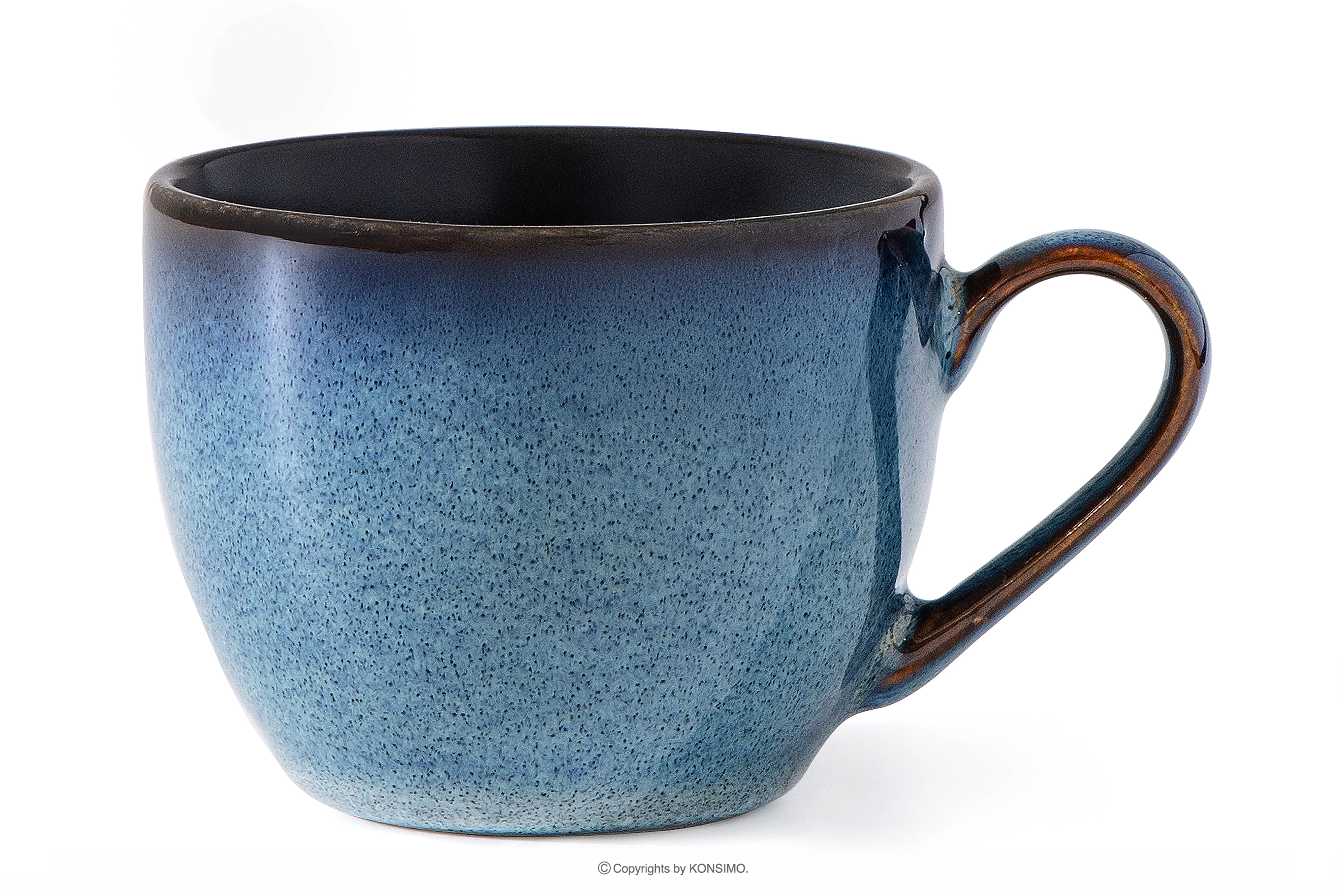 Espressotasse blau/schwarz matt