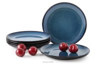 Speiseteller 6 tlg. blau/schwarz matt