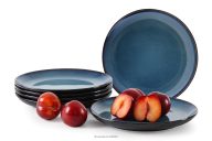 Dessertteller 6 tlg. blau/schwarz matt