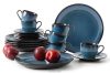 BALI Espresso-Kaffee-Set 6 Personen (18 tlg.) Reaktivglasur blau/schwarz matt blau/schwarz matt - Foto 1