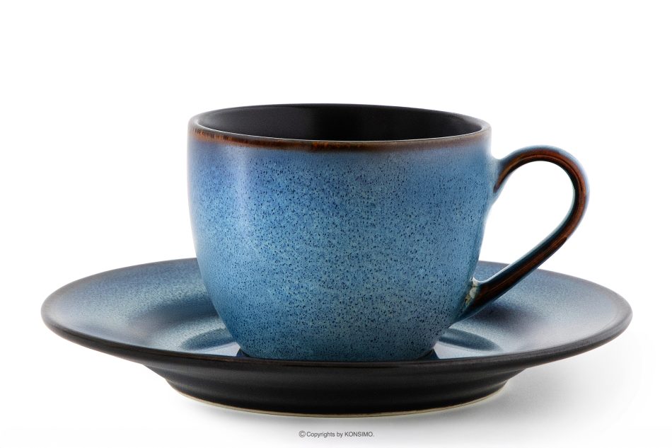BALI Espresso-Kaffee-Set 6 Personen (18 tlg.) Reaktivglasur blau/schwarz matt blau/schwarz matt - Foto 2